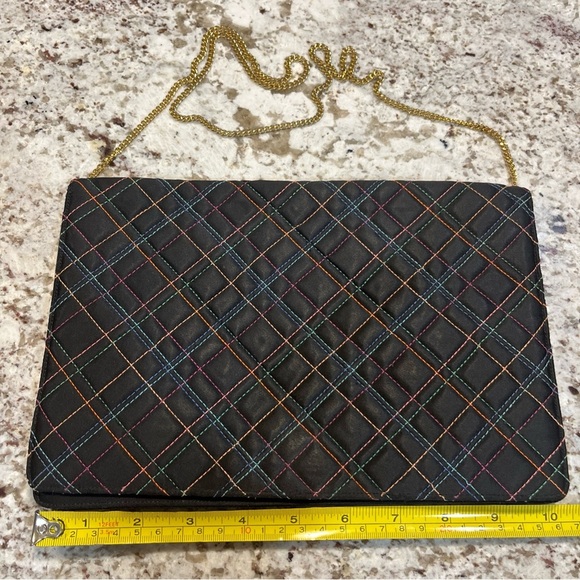 Vintage Morris Moskowitz MM Black  Leather Convertible Clutch, Purse, Handbag - Picture 1 of 7